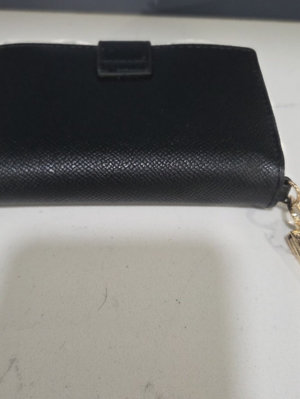 Betsey Johnson Card Holder Wallet Wristlet Keychain Faux Leather Black - Picture 7 of 14